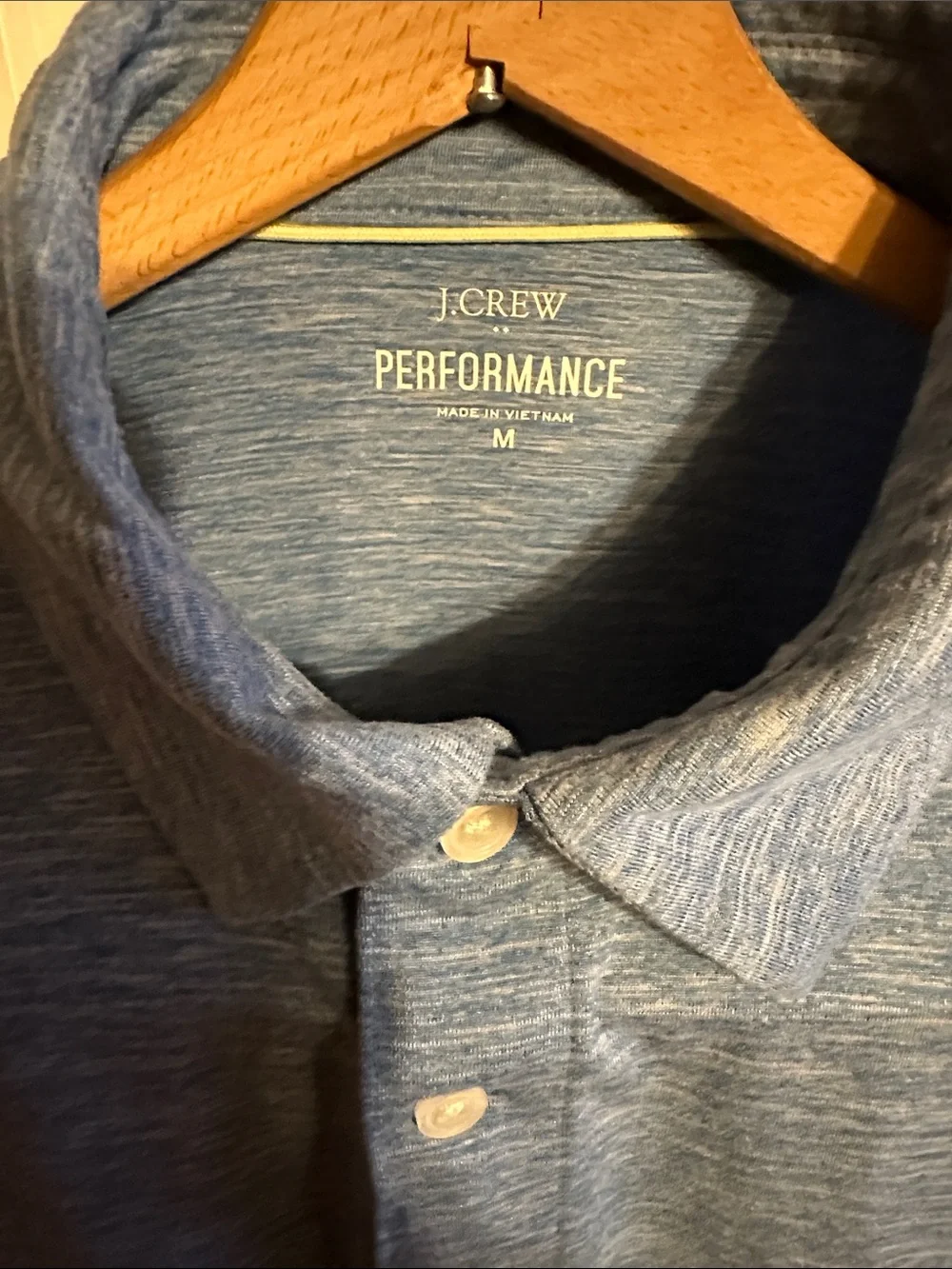 J. Crew Heathered Light Blue Performance Polo
